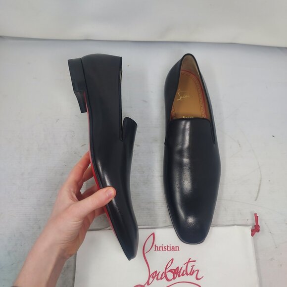 Christian Louboutin MENS Dandelion Black Smooth Leather Loafer Shoe main image 5